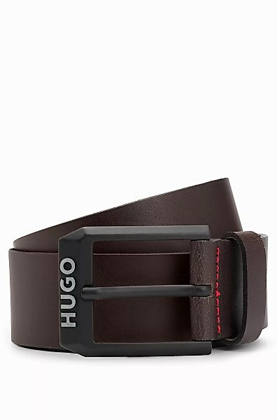 HUGO Ledergürtel "Gelio-B Sz40", HUGO Markenlabel, rote Ziehnaht günstig online kaufen