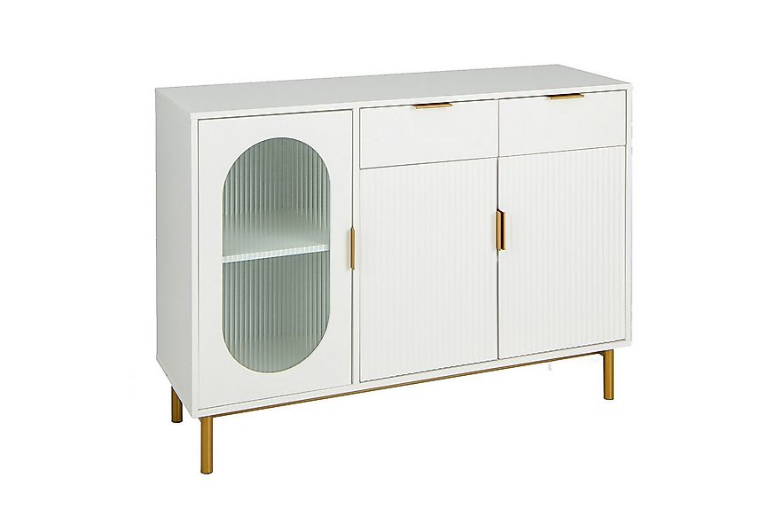 COSTWAY Küchenbuffet mit Arbeitsplatte, Schubladen & Schrank, Weiß, Holz günstig online kaufen