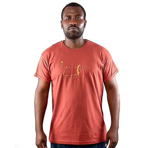 Herren Print T-shirt Aus Bio-baumwolle Lion Marsala. Handmade In Kenya günstig online kaufen