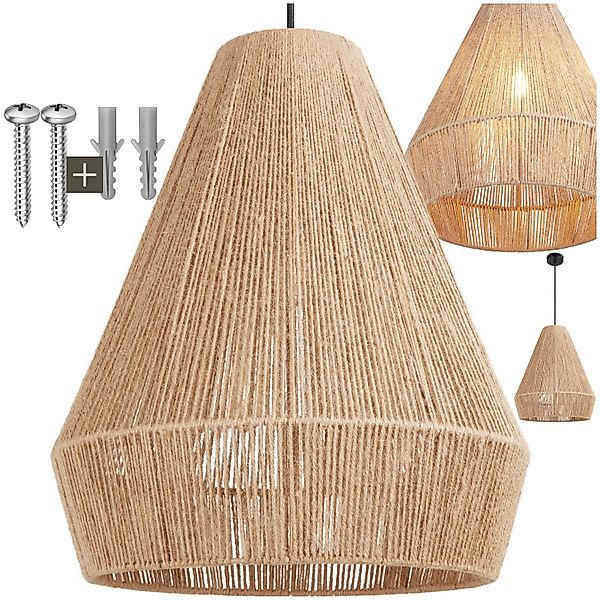 tectake Deckenleuchten Pendelleuchte Suri aus Jute günstig online kaufen