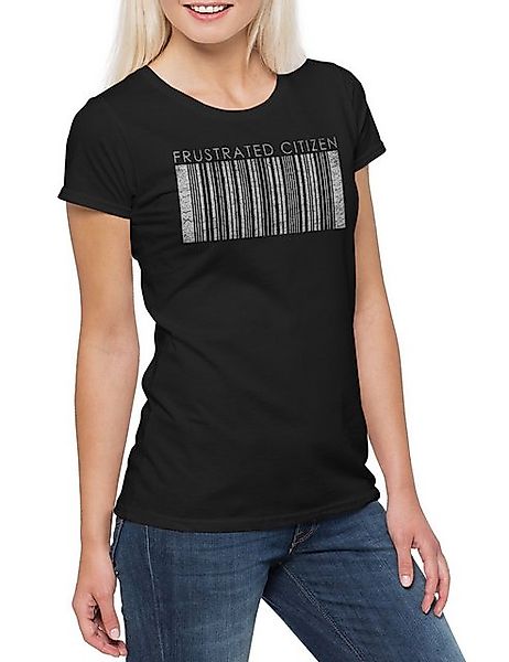 Urban Backwoods Print-Shirt Frustrated Citizen Damen T-Shirt EAN Barcode Sc günstig online kaufen