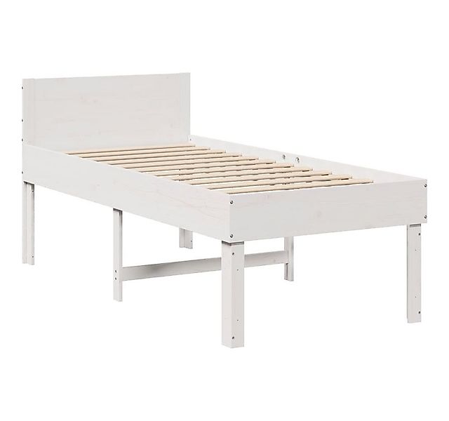 vidaXL Bett Massivholzbett ohne Matratze Weiß 75x190 cm Kiefernholz günstig online kaufen