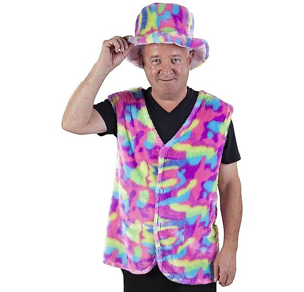 MICA Kostüm Weste - Regenbogen-Plüsch - für Herren günstig online kaufen