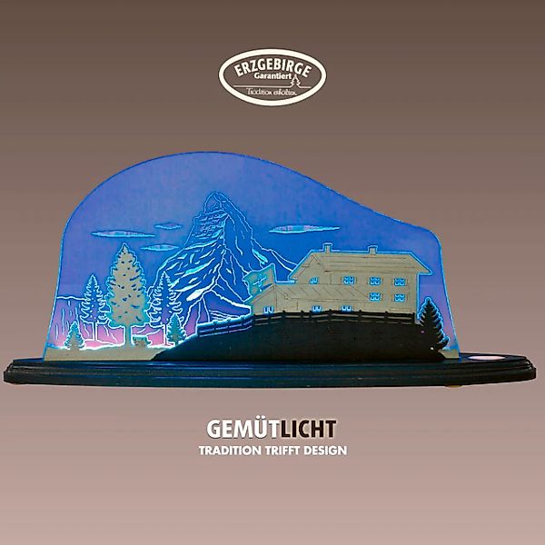 Weigla LED Dekolicht »Matterhorn, Holz & Acrylglas, BLAU-GRAU-WEIẞ«, Leucht günstig online kaufen