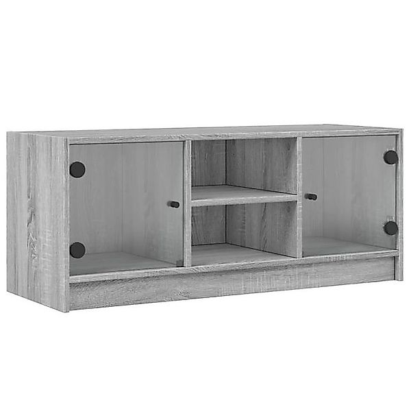 vidaXL TV-Schrank TV-Schrank mit Glastüren Grau Sonoma 102x37x42 cm (1-St) günstig online kaufen