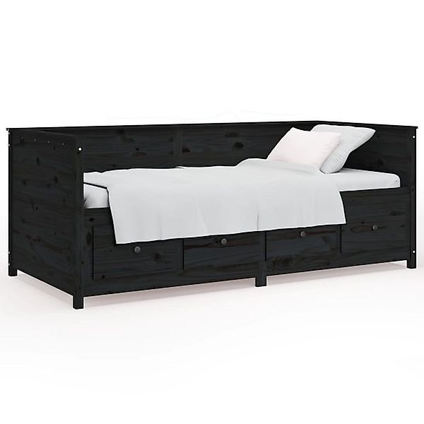 vidaXL Bett, Tagesbett Schwarz 90x190 cm Massivholz Kiefer günstig online kaufen