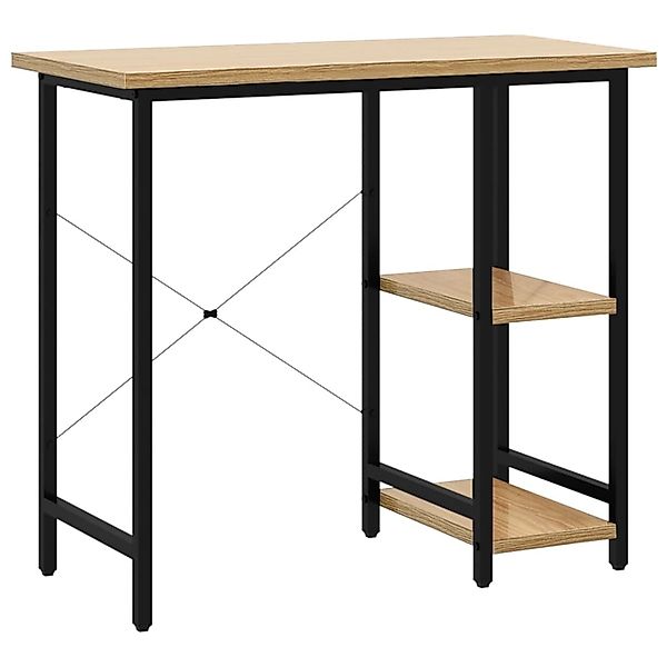 vidaXL Computertisch Schwarz und Eiche Hell 80x40x72 cm MDF und Metall 2055 günstig online kaufen