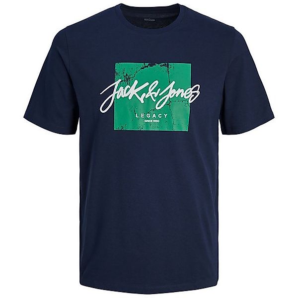 Jack & Jones Rundhalsshirt Jack&Jones XXL T-Shirt navy Frontprint JJTILEY günstig online kaufen