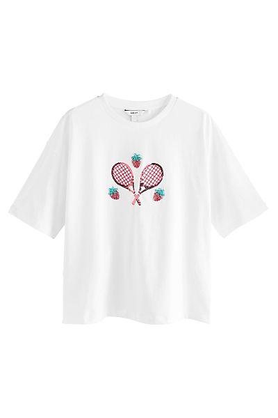 Next T-Shirt Kurzarm-T-Shirt mit Verzierung, Tennis günstig online kaufen