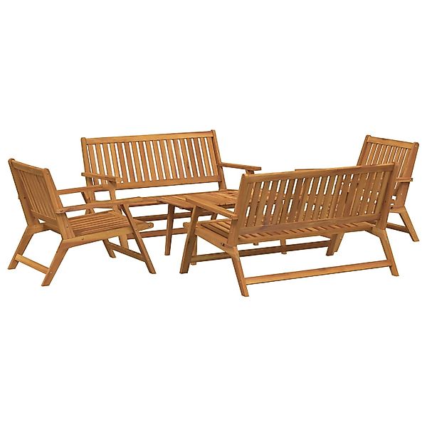 vidaXL Gartenstühle mit Tisch 5 Teile Massivholz Akazie 3214456 günstig online kaufen