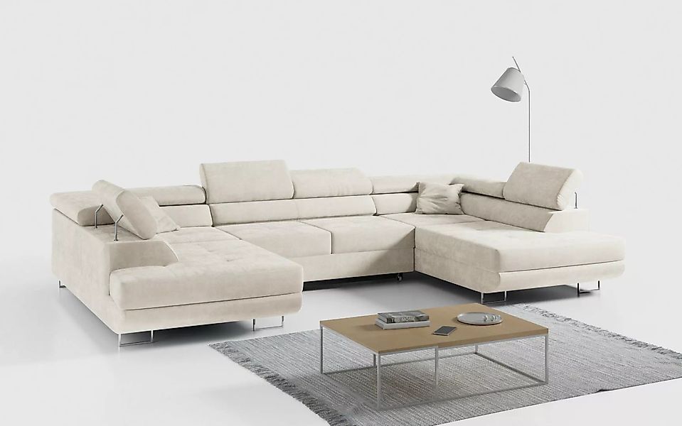 MKS MÖBEL Ecksofa GUSTAW U, Wohnzimmer - Wohnlandschaft, U-Form Couch mit S günstig online kaufen