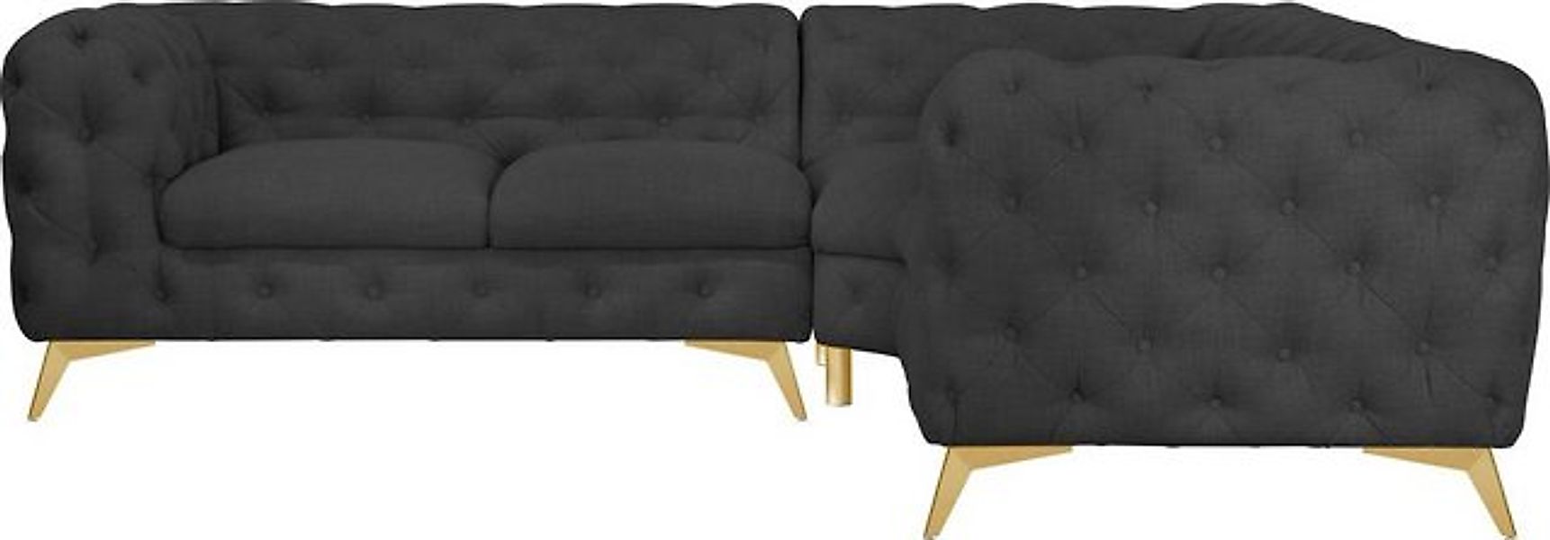 Leonique Chesterfield-Sofa "Ecksofa GLYNIS L-Form mit Wellenunterfederung, günstig online kaufen