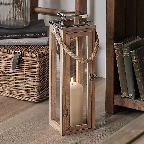 42cm Salcombe Holz LED Laterne mit TruGlow® Kerze günstig online kaufen