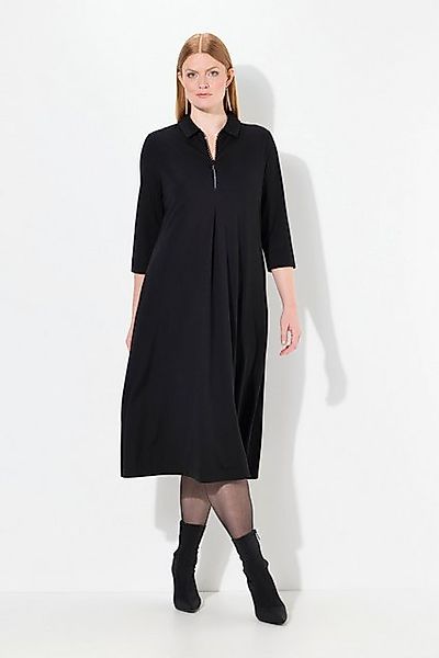 Ulla Popken Midikleid Puntokleid Glitzer-Reißverschluss 3/4-Arm günstig online kaufen