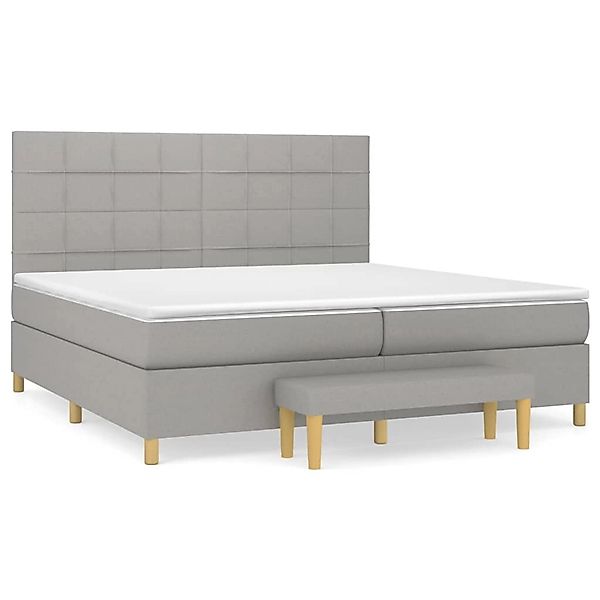 vidaXL Boxspringbett mit Matratze Hellgrau 200x200 cm Stoff1399215 günstig online kaufen