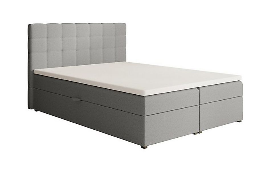 Beautysofa Boxspringbett Kontinentales mit Bettkasten TOPIQ BOUCLÉ (mit FED günstig online kaufen