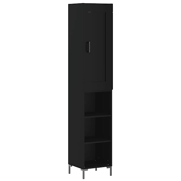 vidaXL Highboard Schwarz 34,5x34x180 cm Holzwerkstoff 3200322 günstig online kaufen