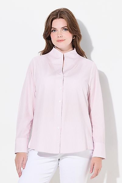 Ulla Popken Longbluse Bluse Streifen Kelchkragen günstig online kaufen