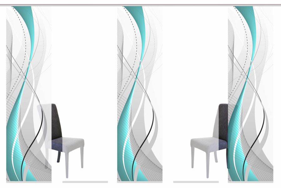 HOME WOHNIDEEN Schiebegardine "WUXi" Klettband 5 Stk. tlg. HxB: 245x60, ink günstig online kaufen