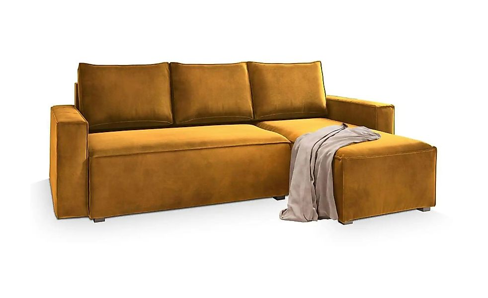 MASSENO Ecksofa mit Schlaffunktion Siles ¦ gelb ¦ Maße (cm): B: 230 H: 85 P günstig online kaufen