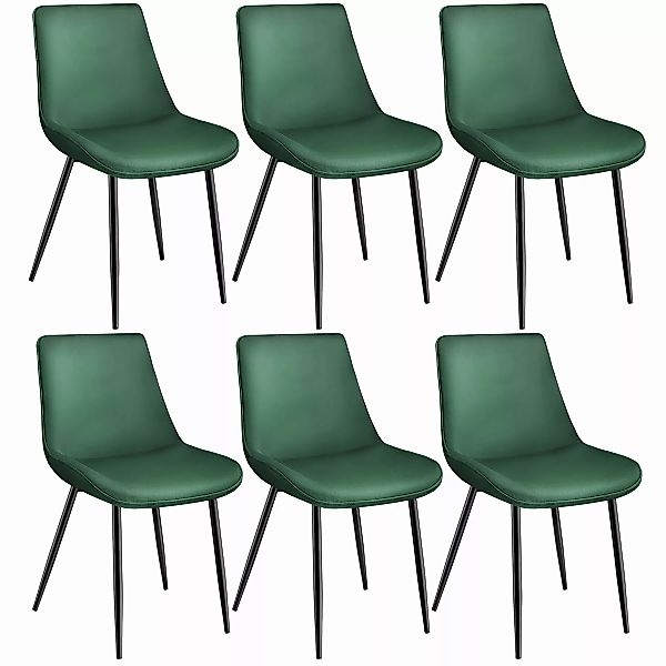 6er Set Stuhl Monroe Samtoptik - dunkelgrün günstig online kaufen