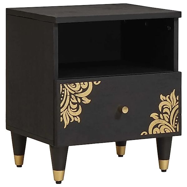 vidaXL Nachttisch Schwarz 40 x 33 x 46 cm Massivholz Mango 4018814 günstig online kaufen