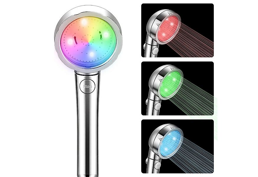 JVJH Duschbrause Brausekopf mit mit Farbwechsel,7 Farben,Farbwechsel Duschb günstig online kaufen