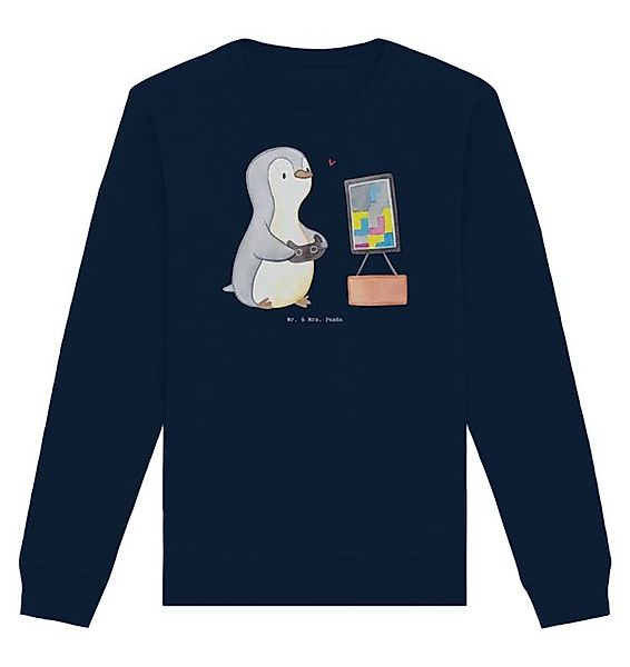 Mr. & Mrs. Panda Longpullover Größe L Pinguin Zocken - French Navy - Gesche günstig online kaufen