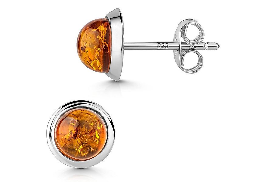 Materia Paar Ohrstecker Damen Silber Bernstein Braun orange Ø8mm SO-500, 92 günstig online kaufen