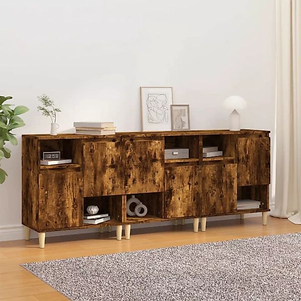 Vidaxl Sideboards 3 Stk. Räuchereiche 60x35x70 Cm Holzwerkstoff günstig online kaufen