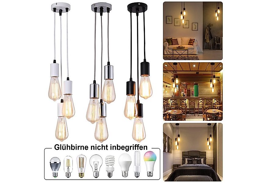 MUPOO LED Pendelleuchte LED 3 flammige Pendelleuchte Industrial für Esszimm günstig online kaufen
