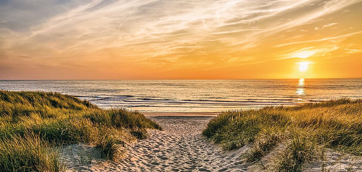 Bönninghoff Leinwandbild, Sonnenuntergang-Strand, (1 St.), BxH: 70x33 cm günstig online kaufen