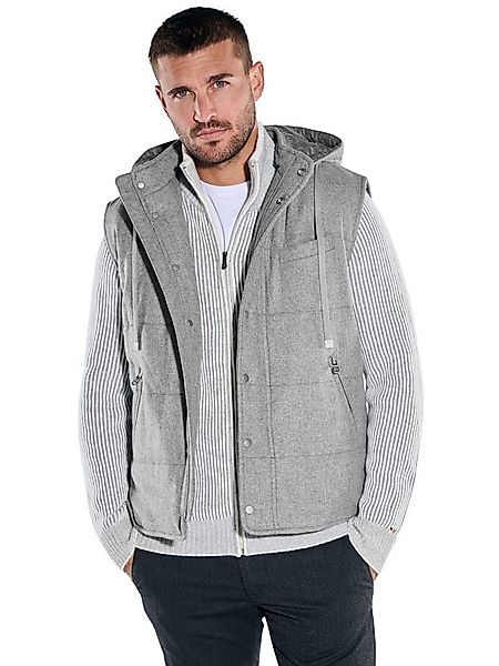 emilio adani Kurzweste Herren Weste mit abnehmbarer Kapuze, Silbergrau günstig online kaufen