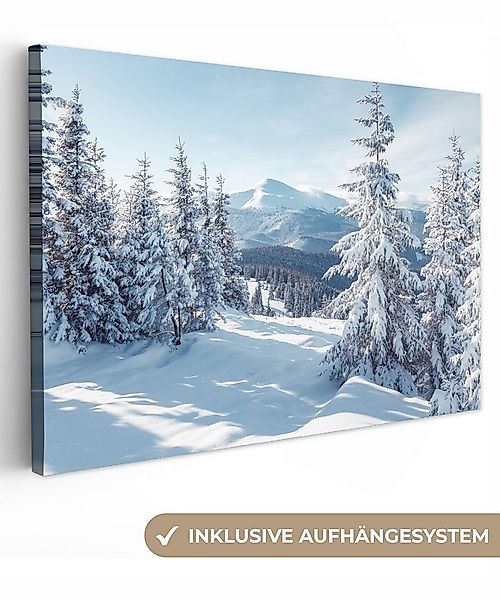 OneMillionCanvasses® Leinwandbild Winterlandschaft - Natur - Berge - Bäume günstig online kaufen