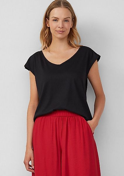 s.Oliver Kurzarmshirt T-Shirt T-Shirt mit weitem Ausschnitt, Cut-out und Sc günstig online kaufen