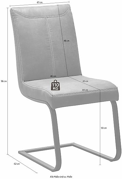 K+W Komfort & Wohnen Freischwinger "Floyd", Microfaser 760, Kontrastnaht, F günstig online kaufen