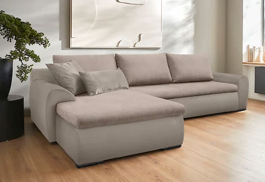 Home affaire Ecksofa »Win, L-Form, Breite 285cm«, optional mit Schlaffunkti günstig online kaufen