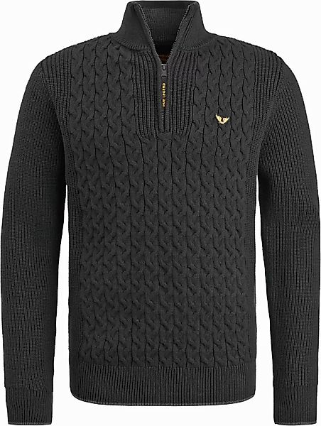 PME Legend Knitted Half Zip Pullover Cable Schwarz - Größe 3XL günstig online kaufen