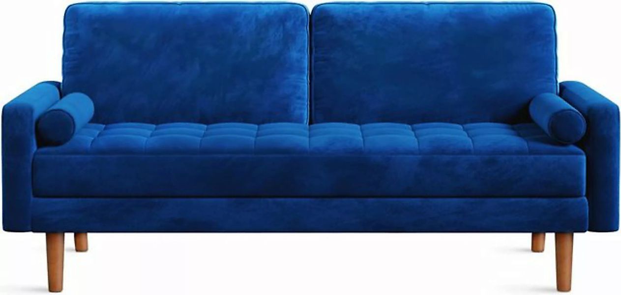 Vesgantti Sofa 2 Sitzer Sofa, Samt Couch mit 2 Wurfkissen 148x78x85cm für W günstig online kaufen