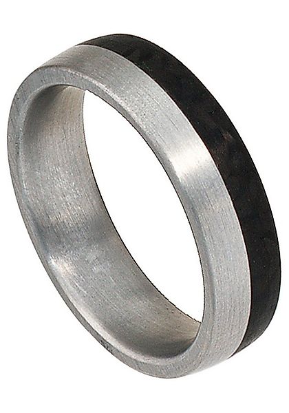 JOBO Partnerring Herrenring, Edelstahl mit Carbon günstig online kaufen