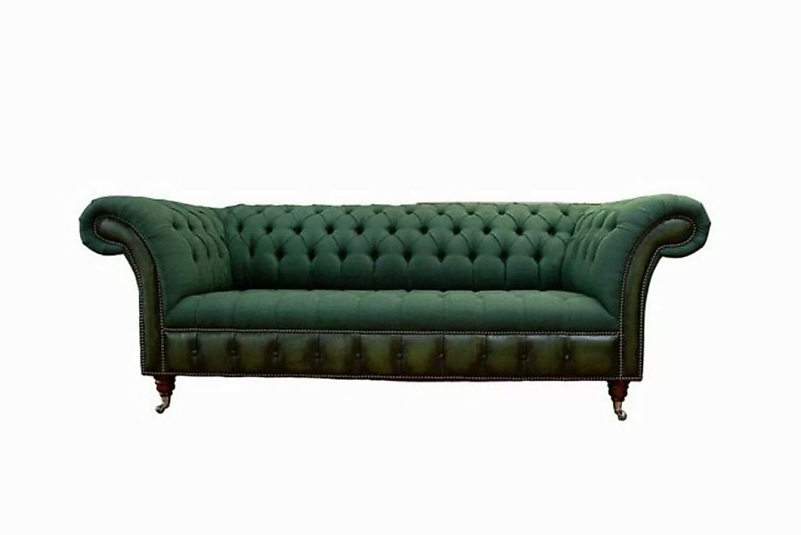 JVmoebel Chesterfield-Sofa 3-SITZER SMARAGDGRÜNES CHESTERFIELD-SOFA AUS GRÜ günstig online kaufen