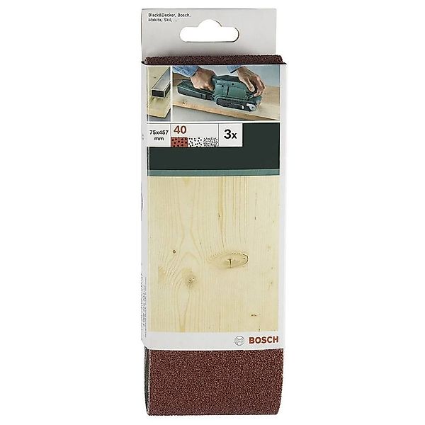 BOSCH Schleifpapier 3tlg. Schleifband-Set für Bandschleifer, günstig online kaufen