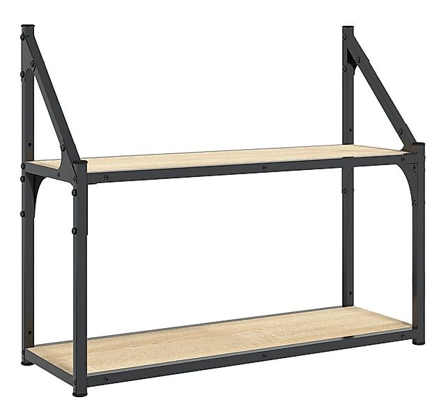 vidaXL Regal 2-stöckiges Wandregal Sonoma-Eiche 60 x 21 x 51 cm Holzwerksto günstig online kaufen