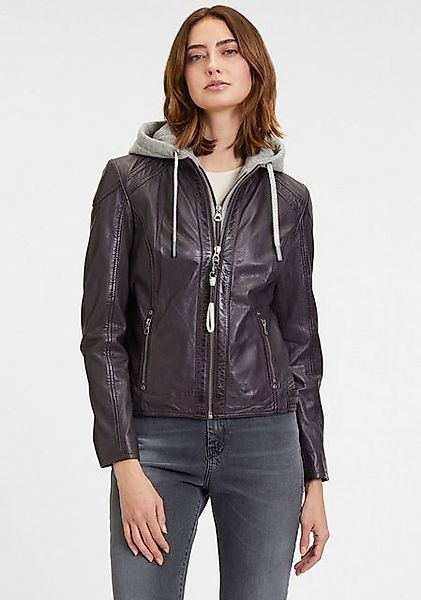 Mauritius Lederjacke GWAlice mit Reißverschlusstaschen, Ziernähte, Kapuzene günstig online kaufen