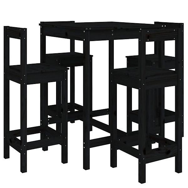 vidaXL 5-Tlg Gartenbar-Set Schwarz Massivholz Kiefer 3154744 günstig online kaufen