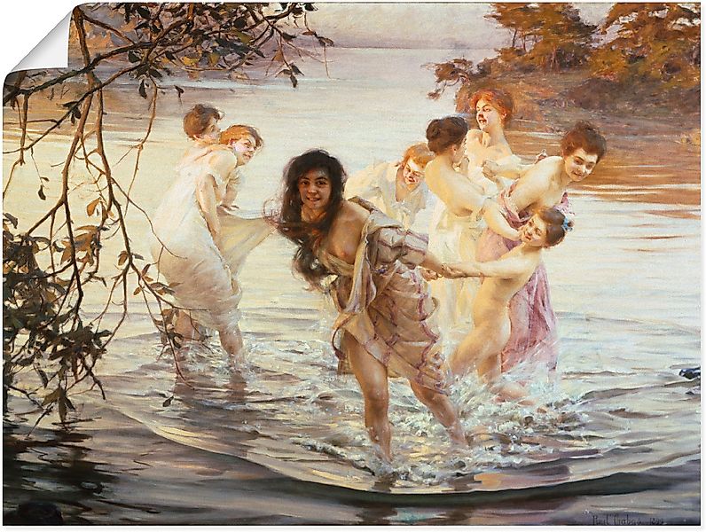 Artland Wandbild »Glückliches Spiel im Wasser. 1899«, Gruppen & Familien, ( günstig online kaufen