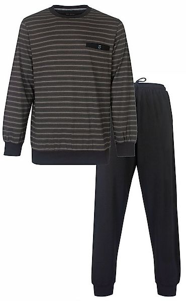Paul Hopkins Schlafanzug Herren Pyjama lang mit Bündchen (2 tlg) Baumwolle günstig online kaufen