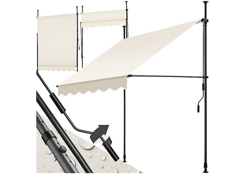 tectake Klemm-Senkrechtmarkise Balkonüberdachung, UV-beständig und wasserab günstig online kaufen
