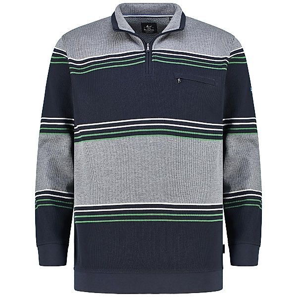 Hajo Sweatshirt mit Streifen Farbe marine Größe: 5XL günstig online kaufen