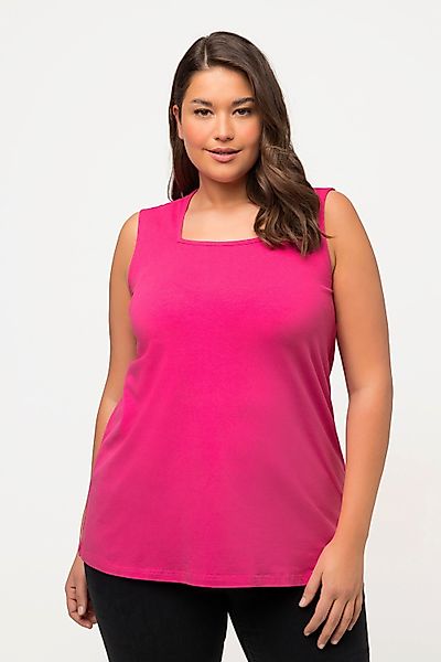 Ulla Popken T-Shirt Top A-Linie Carree-Ausschnitt günstig online kaufen